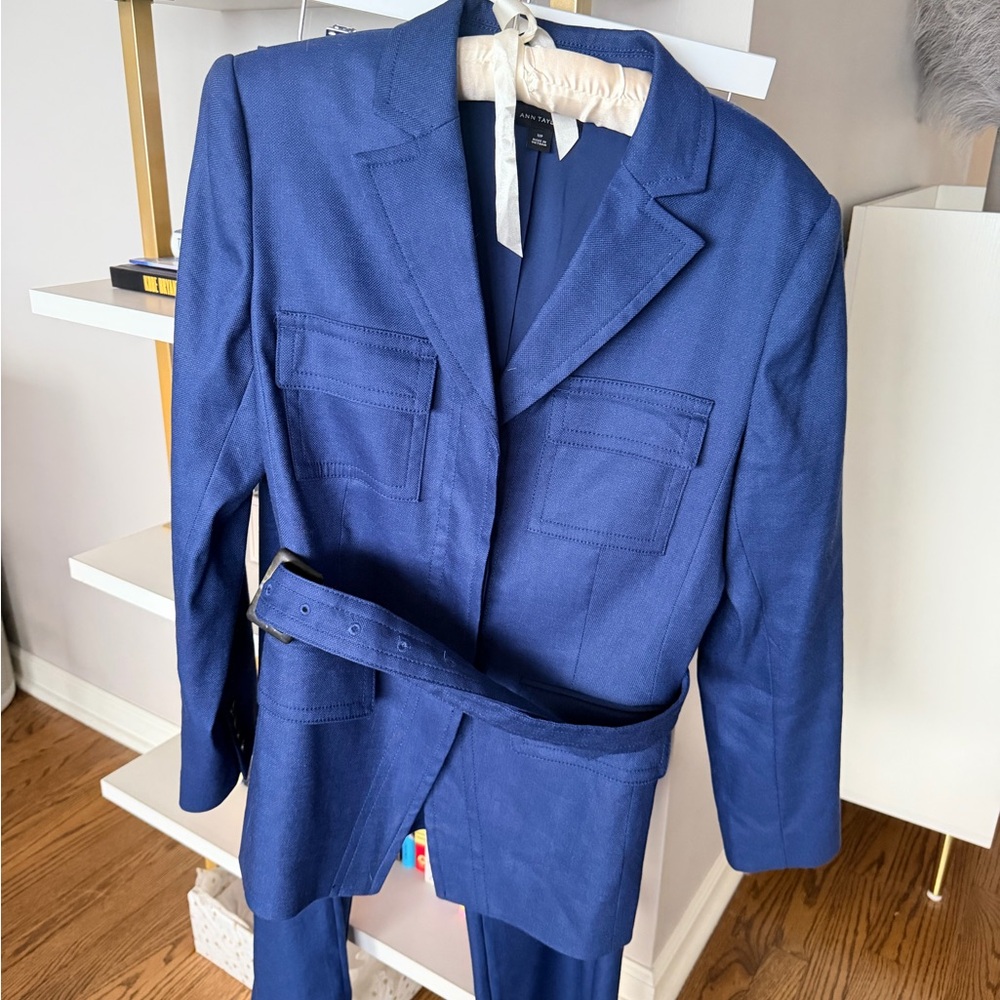 Ann Taylor Petite Suit Jacket with Belt and Pants Never Worn